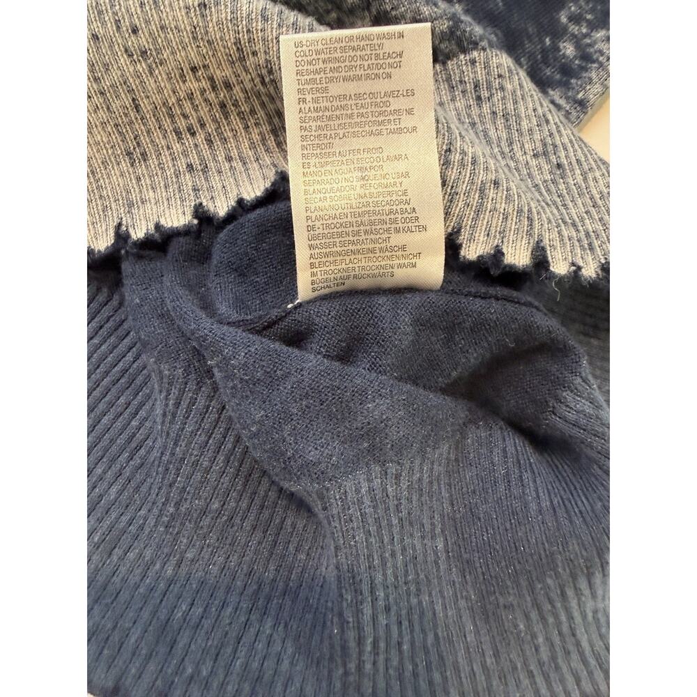Minnie Rose Cotton Cashmere Frayed Tank Top Women's M Blue Grunge Distressed - Picture 6 of 7